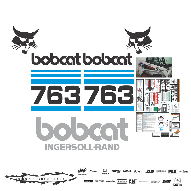 JUEGO DE CALCAS DE RESTAURACION PARA BOBCAT 763SF