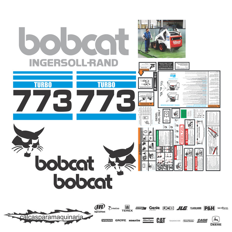 JUEGO DE CALCAS DE RESTAURACION PARA BOBCAT 773SF