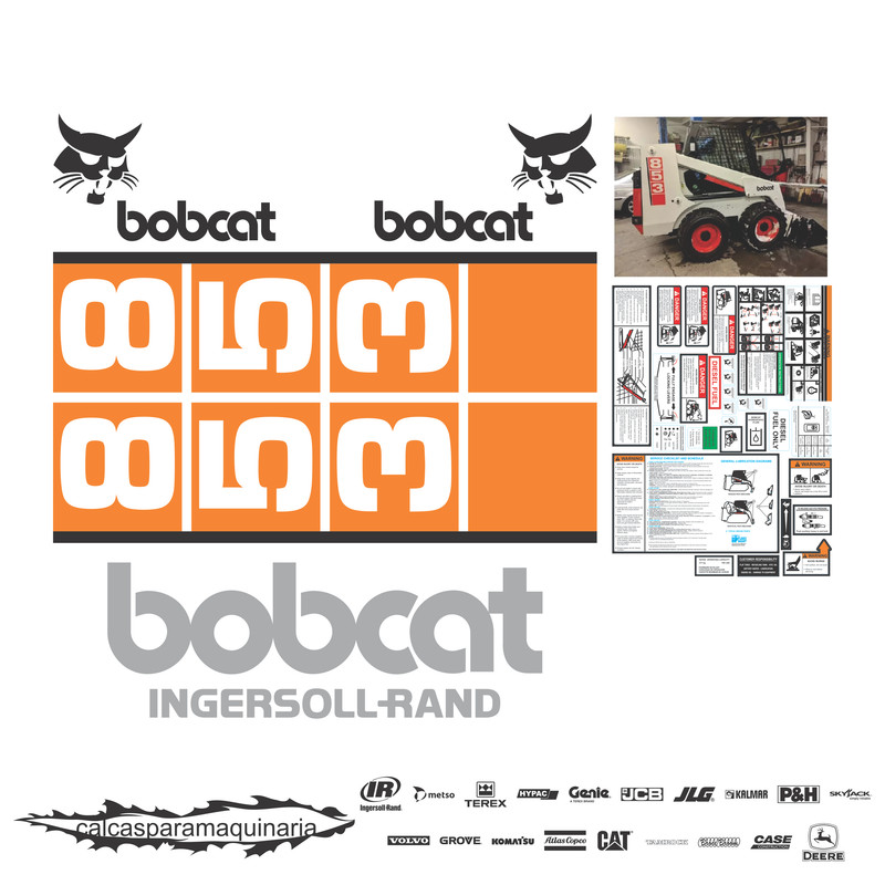 JUEGO DE CALCAS DE RESTAURACION PARA BOBCAT 853