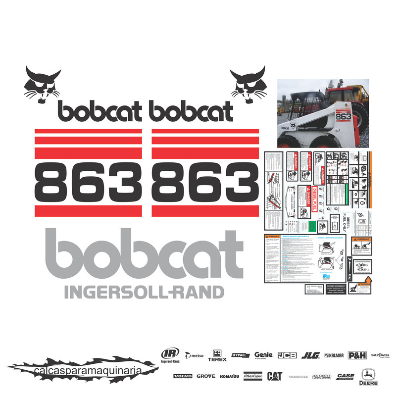 JUEGO DE CALCAS DE RESTAURACION PARA BOBCAT 863SG