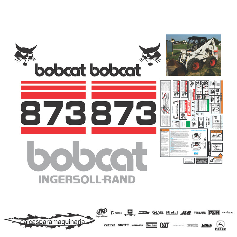 JUEGO DE CALCAS DE RESTAURACION PARA BOBCAT 873SG