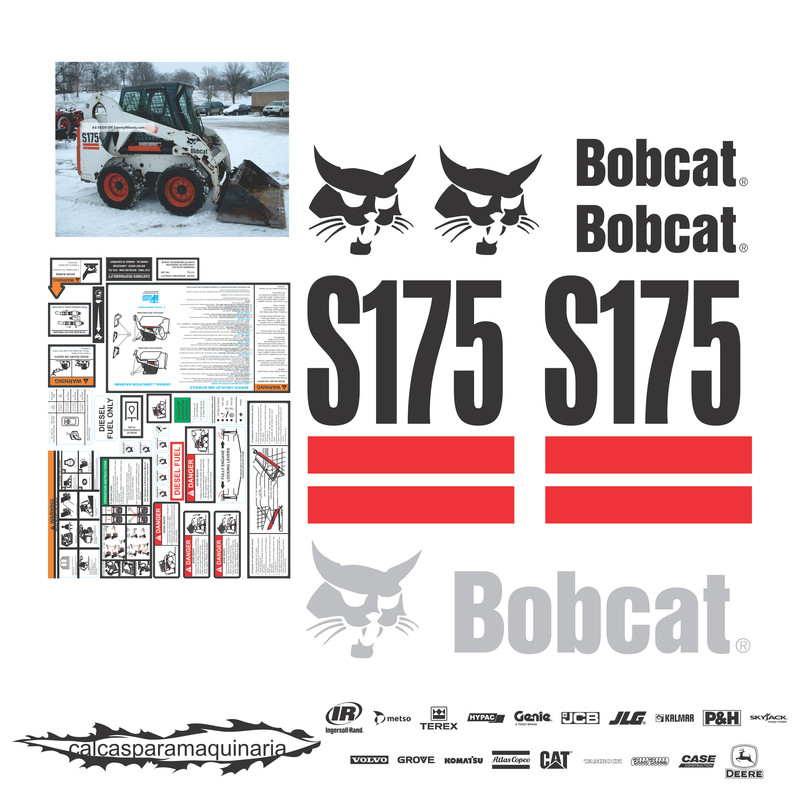 JUEGO DE CALCAS DE RESTAURACION PARA BOBCAT S175 VJO