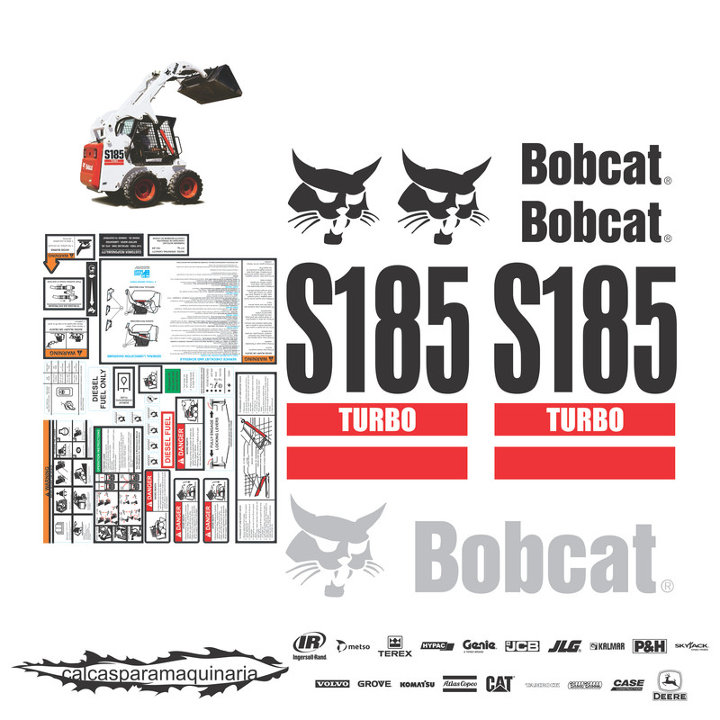 JUEGO DE CALCAS DE RESTAURACION PARA BOBCAT S185 VJO