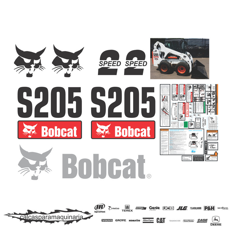 JUEGO DE CALCAS DE RESTAURACION PARA BOBCAT S205 NVO