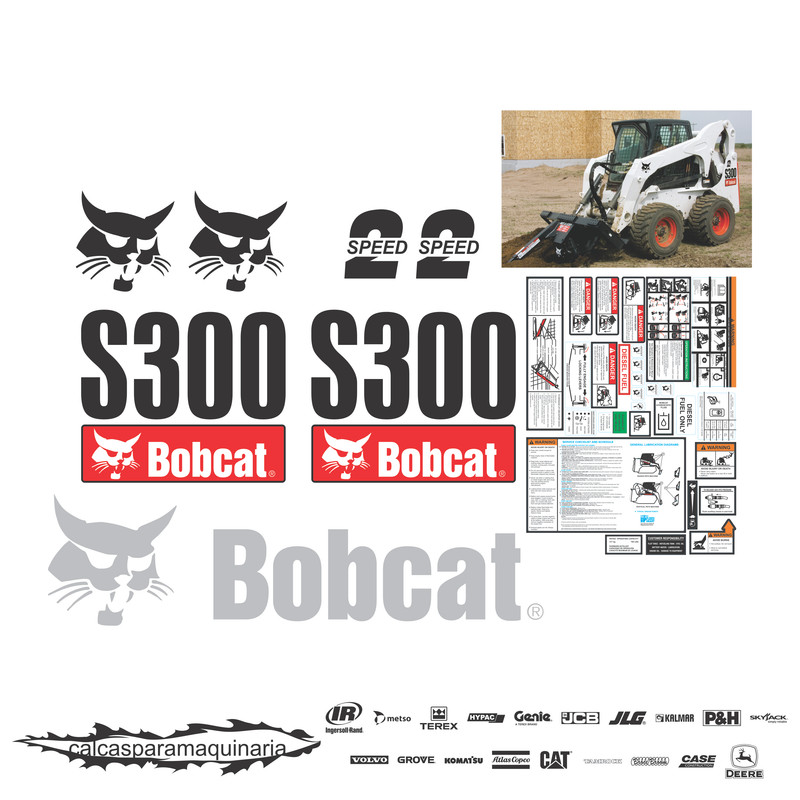 JUEGO DE CALCAS DE RESTAURACION PARA BOBCAT S300 NVO