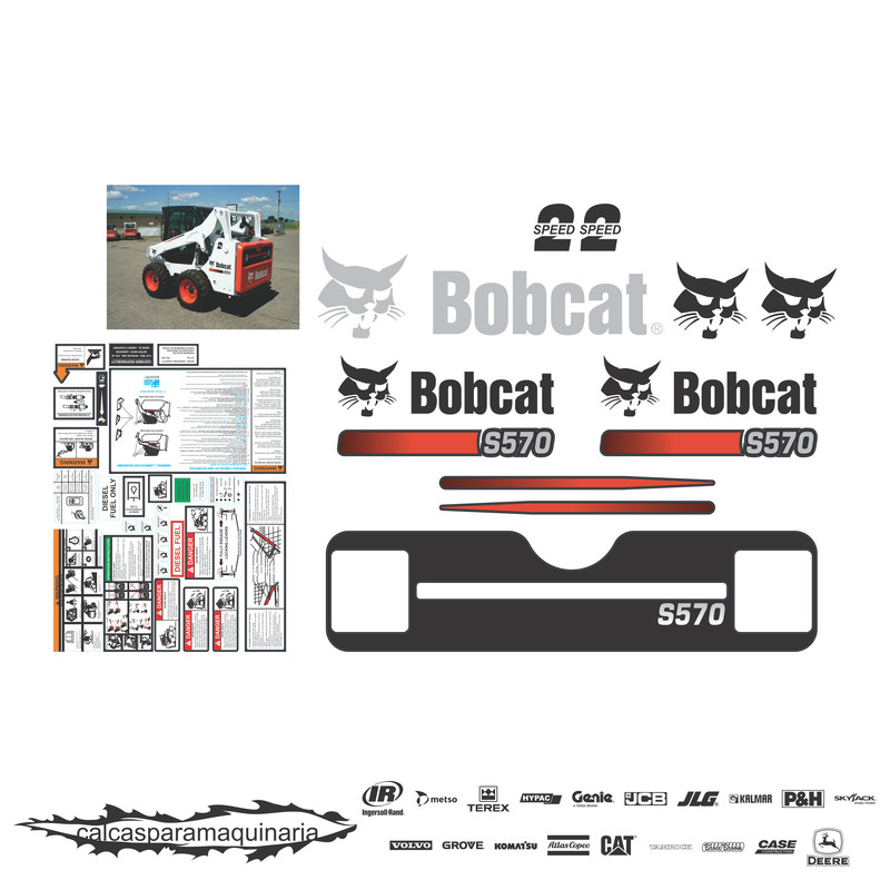 JUEGO DE CALCAS DE RESTAURACION PARA BOBCAT S570