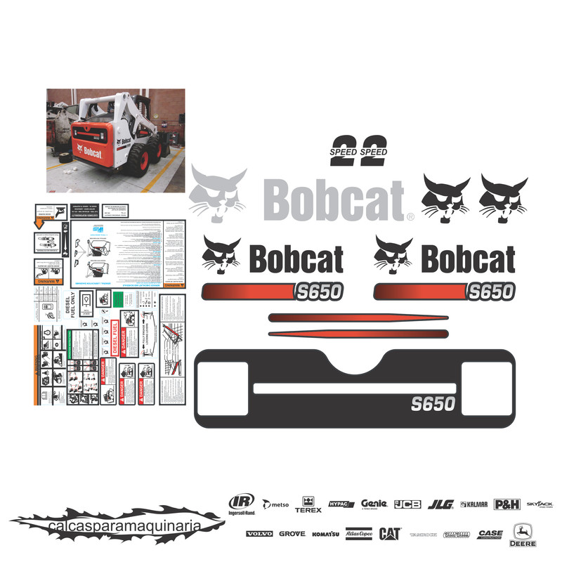 JUEGO DE CALCAS DE RESTAURACION PARA BOBCAT S650