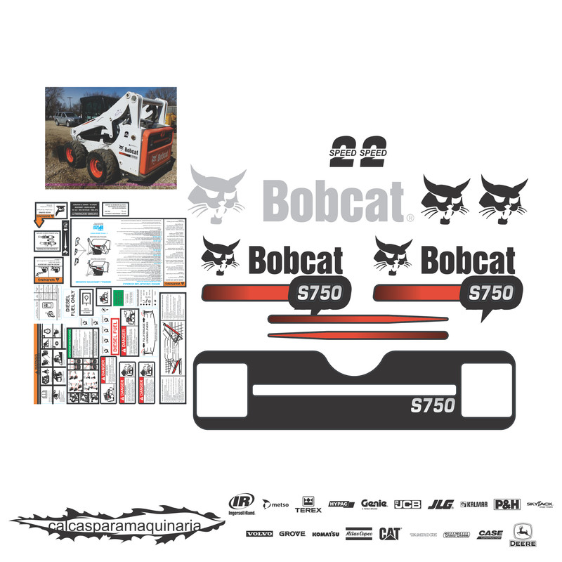 JUEGO DE CALCAS DE RESTAURACION PARA BOBCAT S750