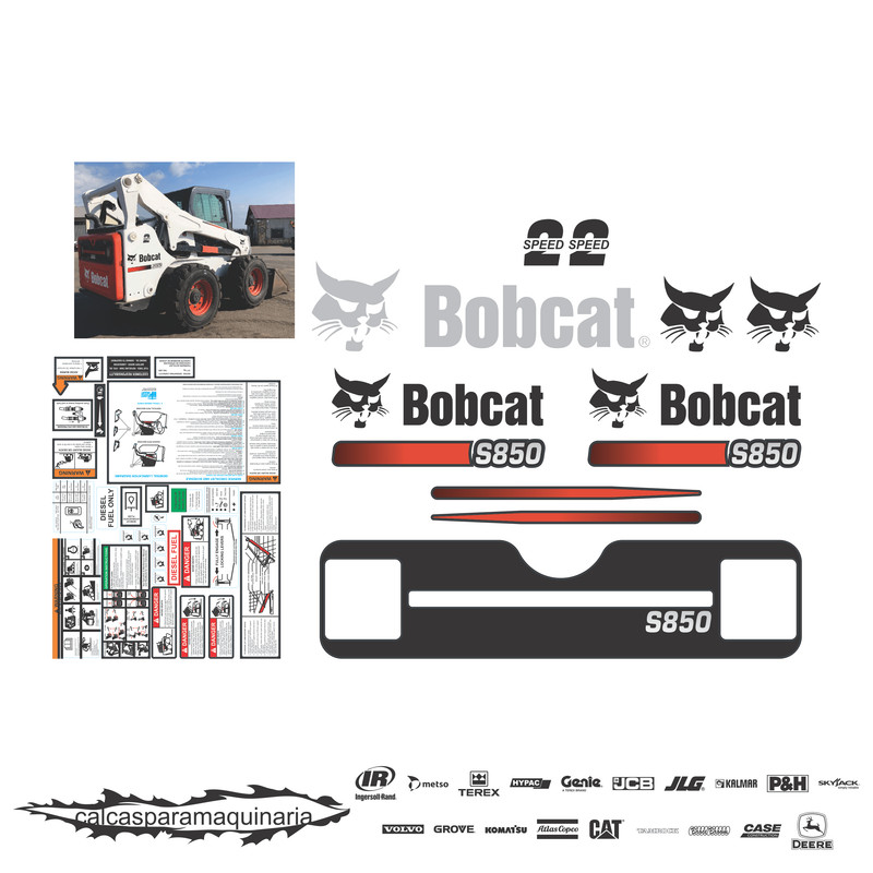 JUEGO DE CALCAS DE RESTAURACION PARA BOBCAT S850