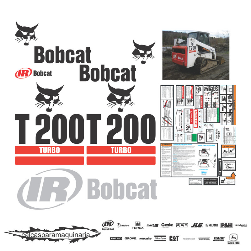 JUEGO DE CALCAS DE RESTAURACION PARA BOBCAT T200 ORUGA