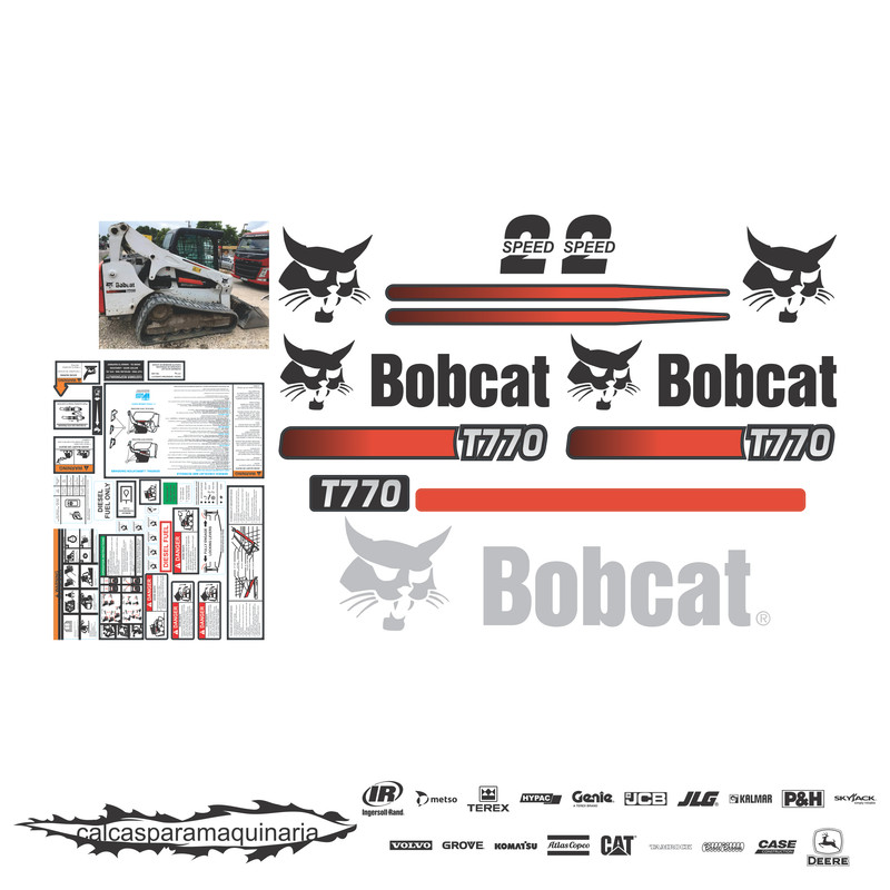 JUEGO DE CALCAS DE RESTAURACION PARA BOBCAT T770