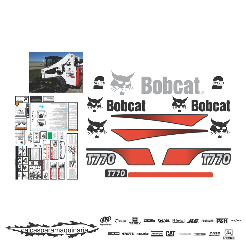 JUEGO DE CALCAS DE RESTAURACION PARA BOBCAT T770 NVO