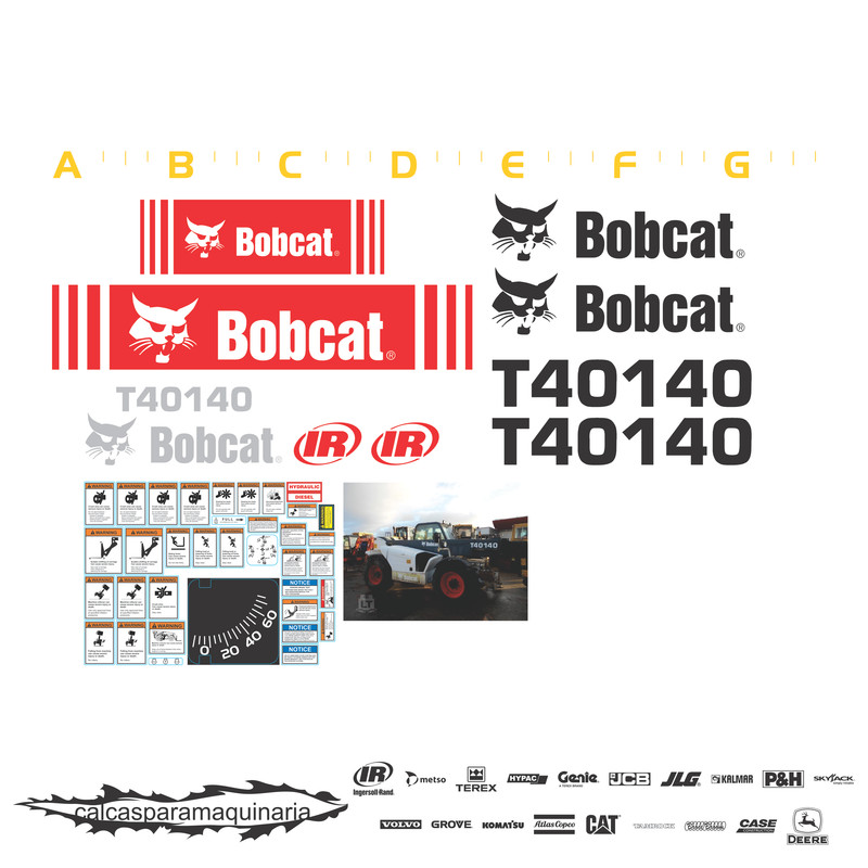 JUEGO DE CALCAS DE RESTAURACION PARA BOBCAT T 40140 