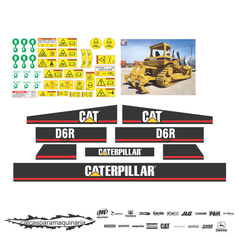 JUEGO DE CALCAS DE RESTAURACION PARA CAT D6RS2 VJO