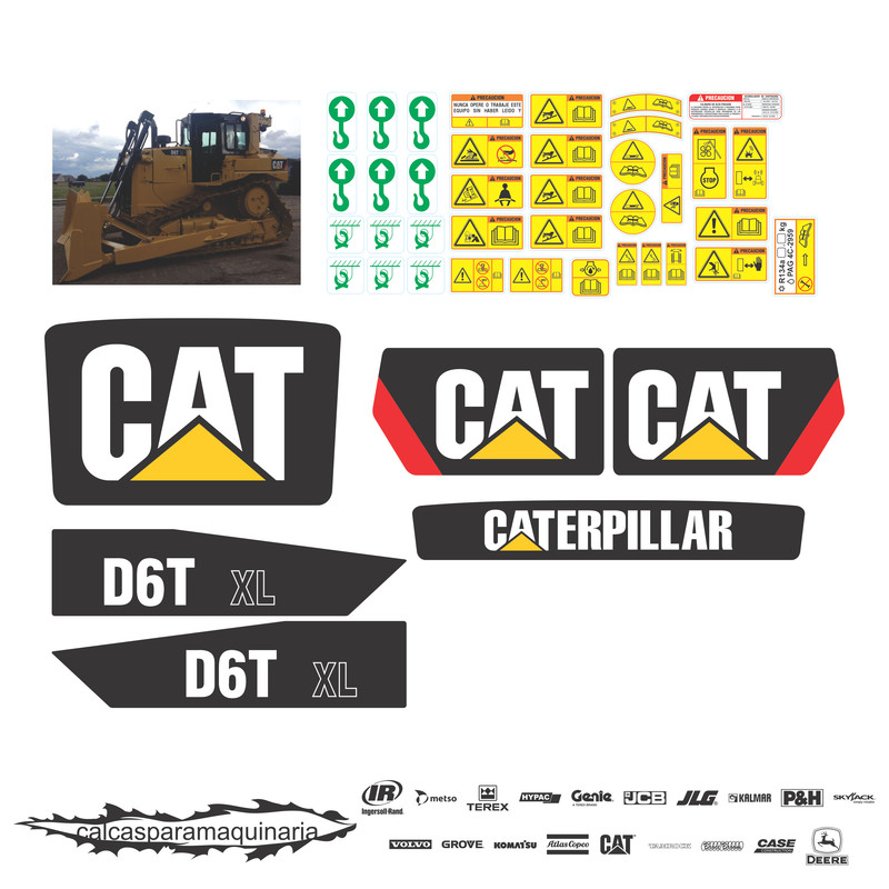 JUEGO DE CALCAS DE RESTAURACION PARA CAT D6TXL NVO