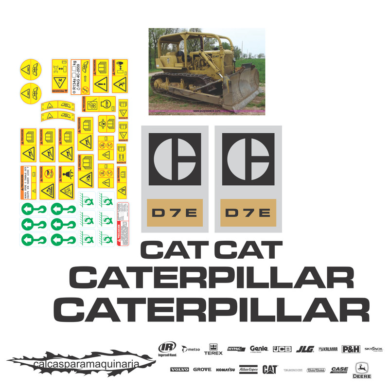 JUEGO DE CALCAS DE RESTAURACION PARA CAT D7E ANTI