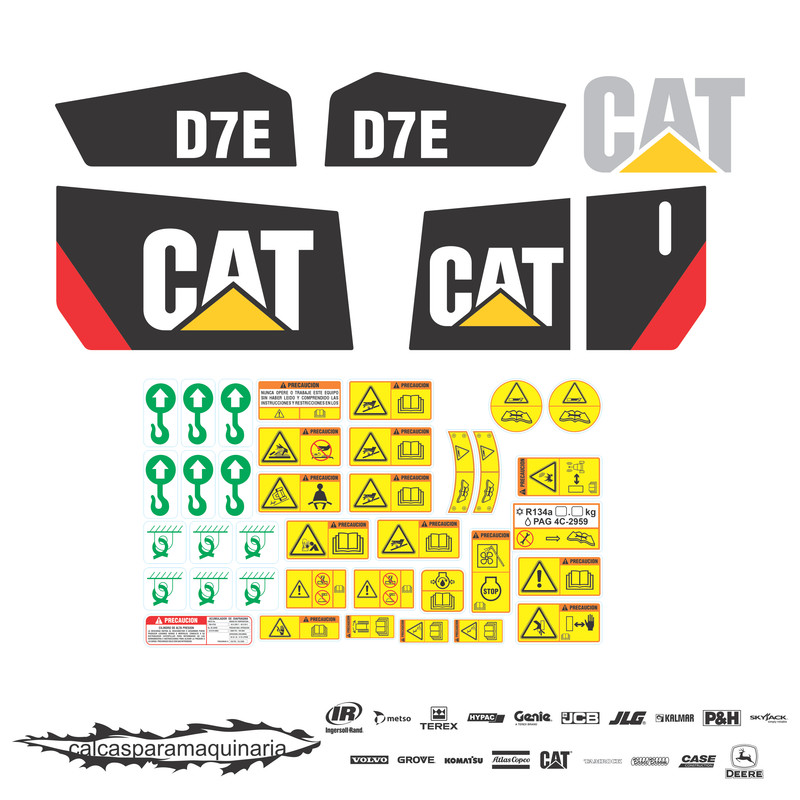 JUEGO DE CALCAS DE RESTAURACION PARA CAT D7E NVO SIN PROTEC