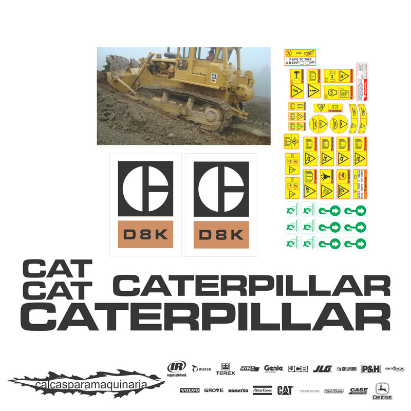 JUEGO DE CALCAS DE RESTAURACION PARA CAT D8K ANTI
