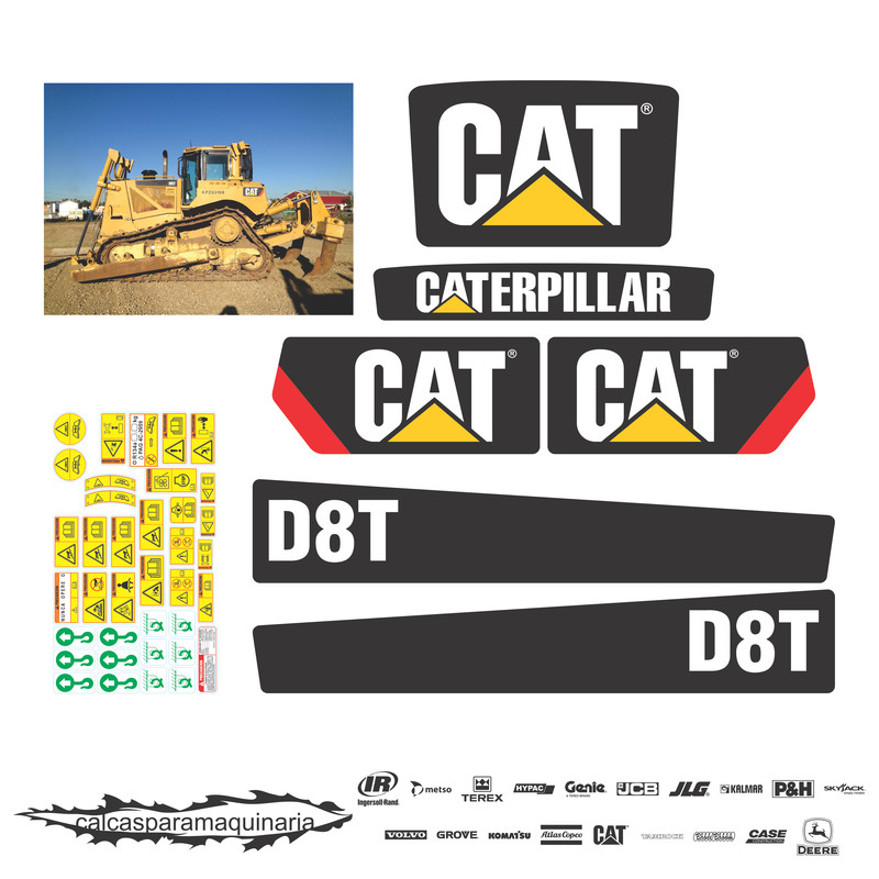 JUEGO DE CALCAS DE RESTAURACION PARA CAT D8T NVO