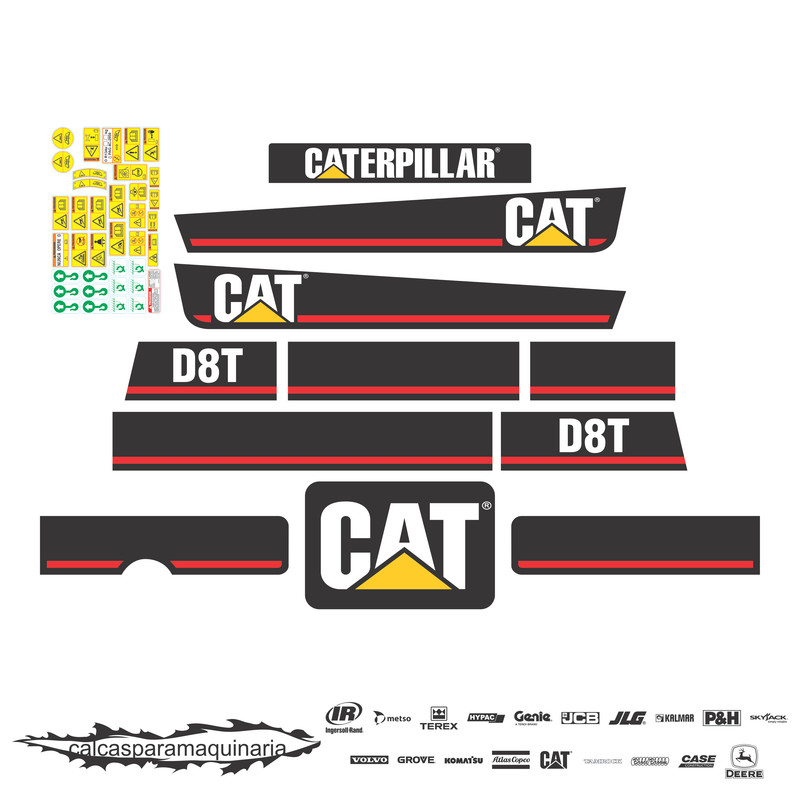 JUEGO DE CALCAS DE RESTAURACION PARA CAT D8T VJO