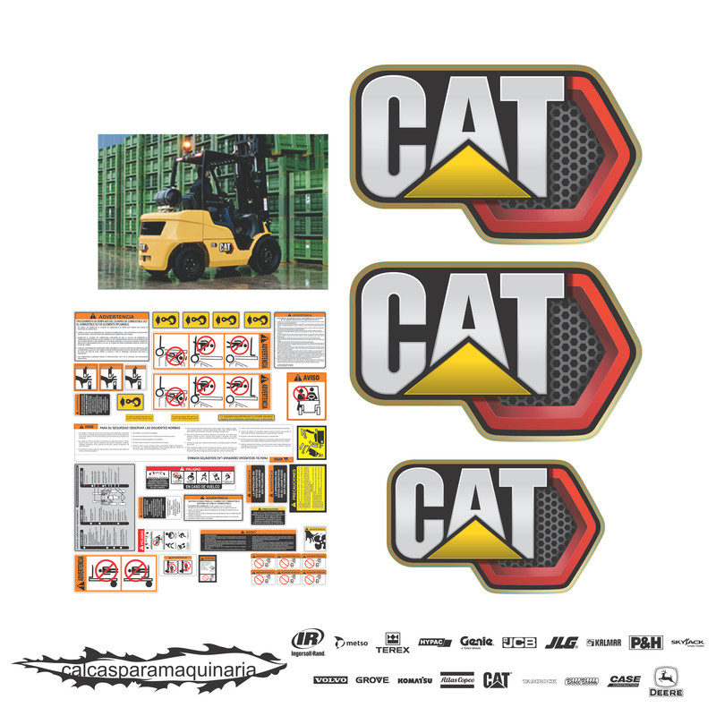 JUEGO DE CALCAS DE RESTAURACION PARA CAT GP25N PANAL