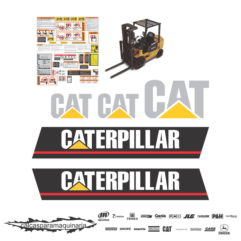 JUEGO DE CALCAS DE RESTAURACION PARA CAT GP25K VJO