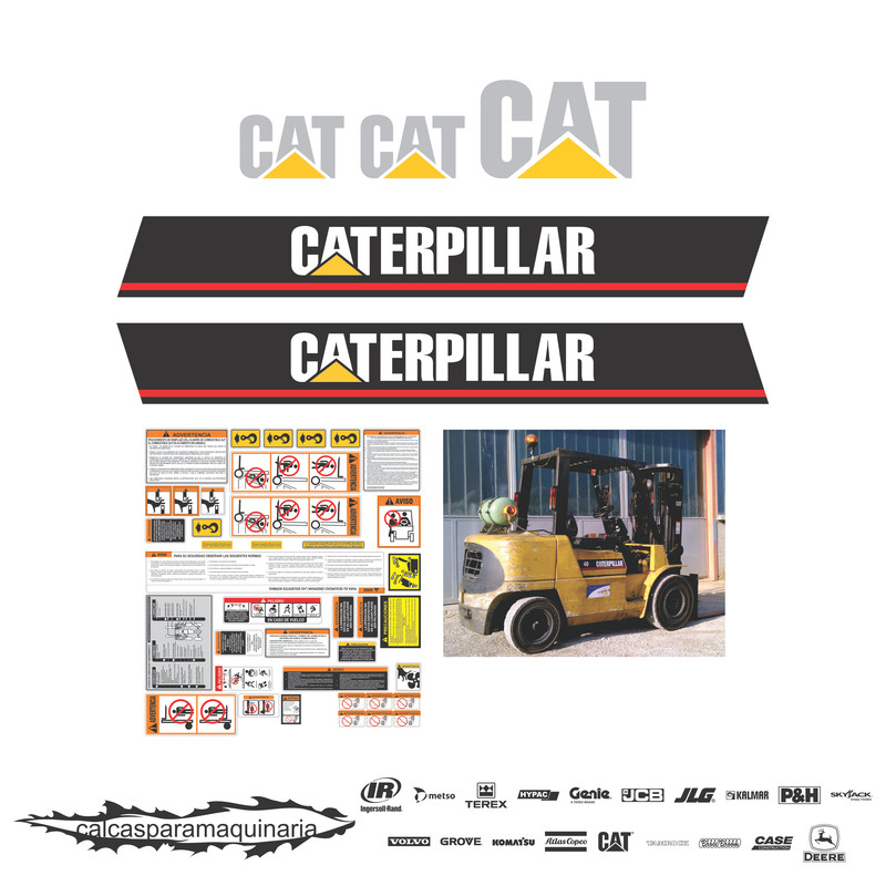 JUEGO DE CALCAS DE RESTAURACION PARA CAT GPL40 VJO