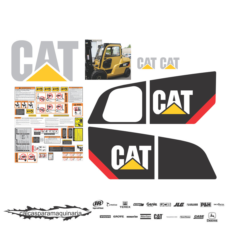 JUEGO DE CALCAS DE RESTAURACION PARA CAT GP40N NVO