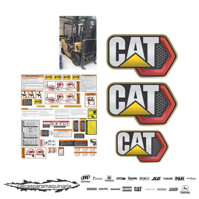 JUEGO DE CALCAS DE RESTAURACION PARA CAT GP30N PANAL