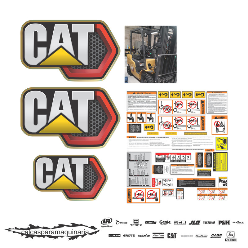 JUEGO DE CALCAS DE RESTAURACION PARA CAT GP35N PANAL