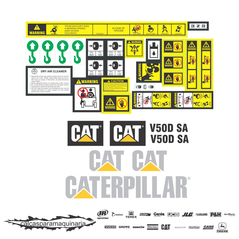 JUEGO DE CALCAS DE RESTAURACION PARA CAT VD50DSA ANTI