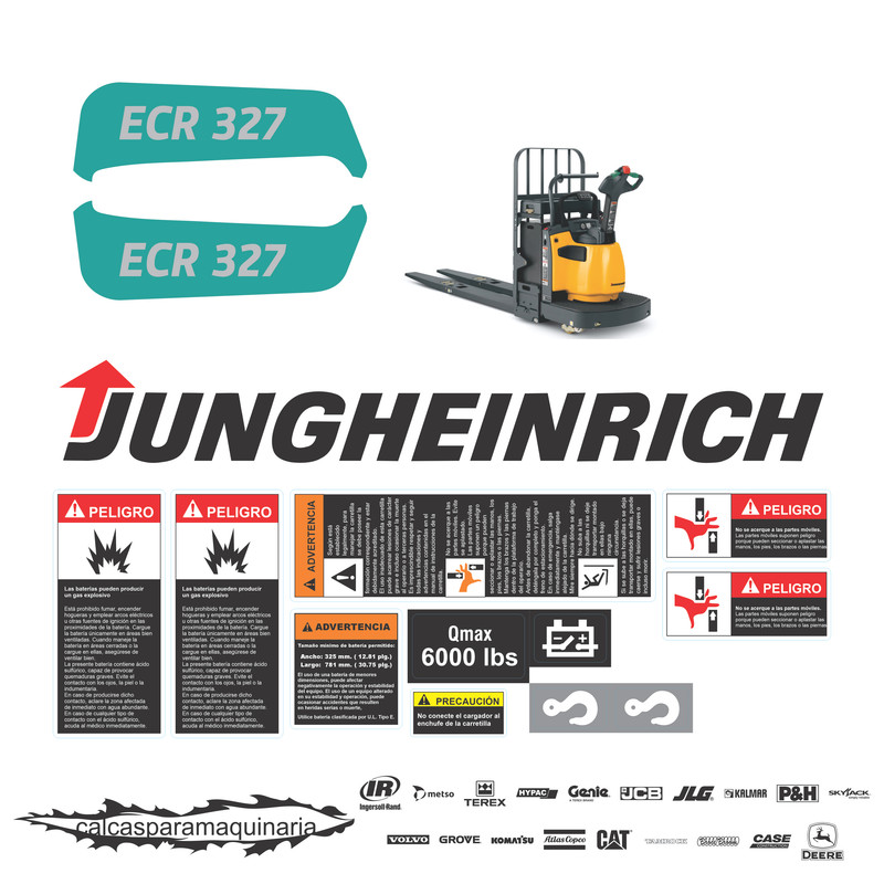 JUEGO DE CALCAS DE RESTAURACION PARA JUNGHEINRICH ECR327 NVO