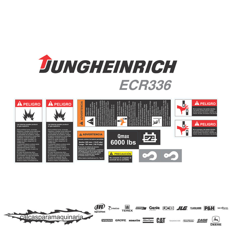 JUEGO DE CALCAS DE RESTAURACION PARA JUNGHEINRICH ECR336 VJO