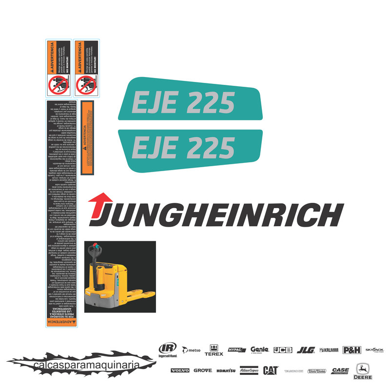 JUEGO DE CALCAS DE RESTAURACION PARA JUNGHEINRICH EJE225