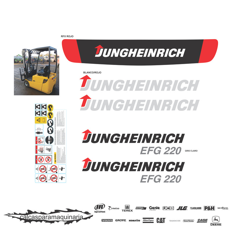 JUEGO DE CALCAS DE RESTAURACION PARA JUNGHEINRICH EFG220 VJO