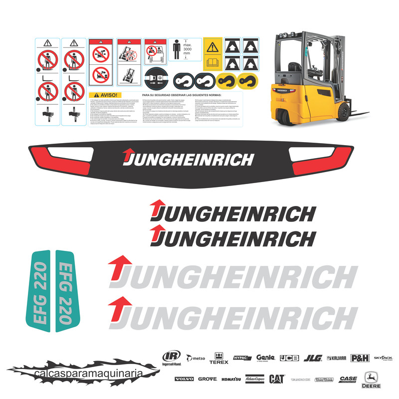 JUEGO DE CALCAS DE RESTAURACION PARA JUNGHEINRICH EFG220 NVO
