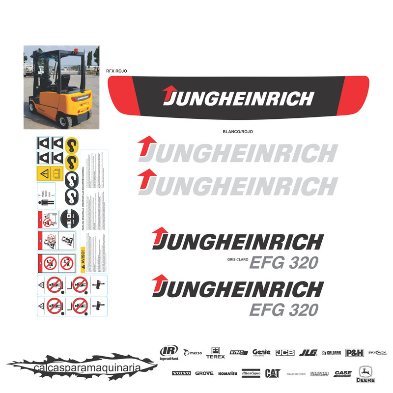JUEGO DE CALCAS DE RESTAURACION PARA JUNGHEINRICH EFG320