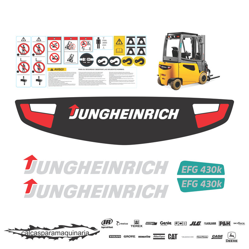JUEGO DE CALCAS DE RESTAURACION PARA JUNGHEINRICH EFG430K