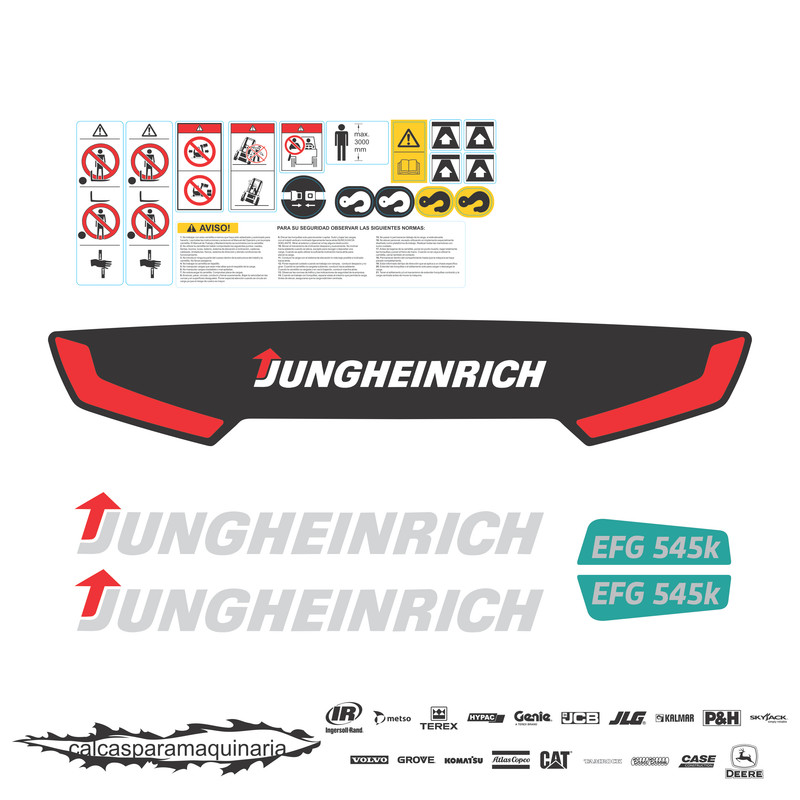 JUEGO DE CALCAS DE RESTAURACION PARA JUNGHEINRICH EFG545K