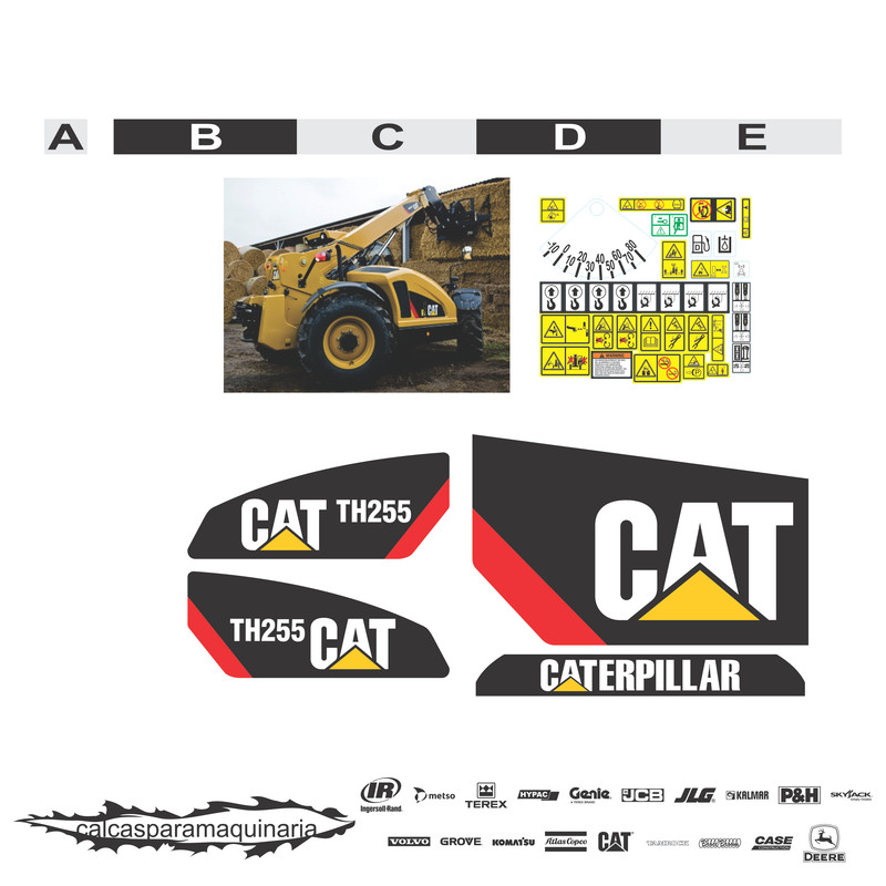 JUEGO DE CALCAS DE RESTAURACION PARA CAT TH255