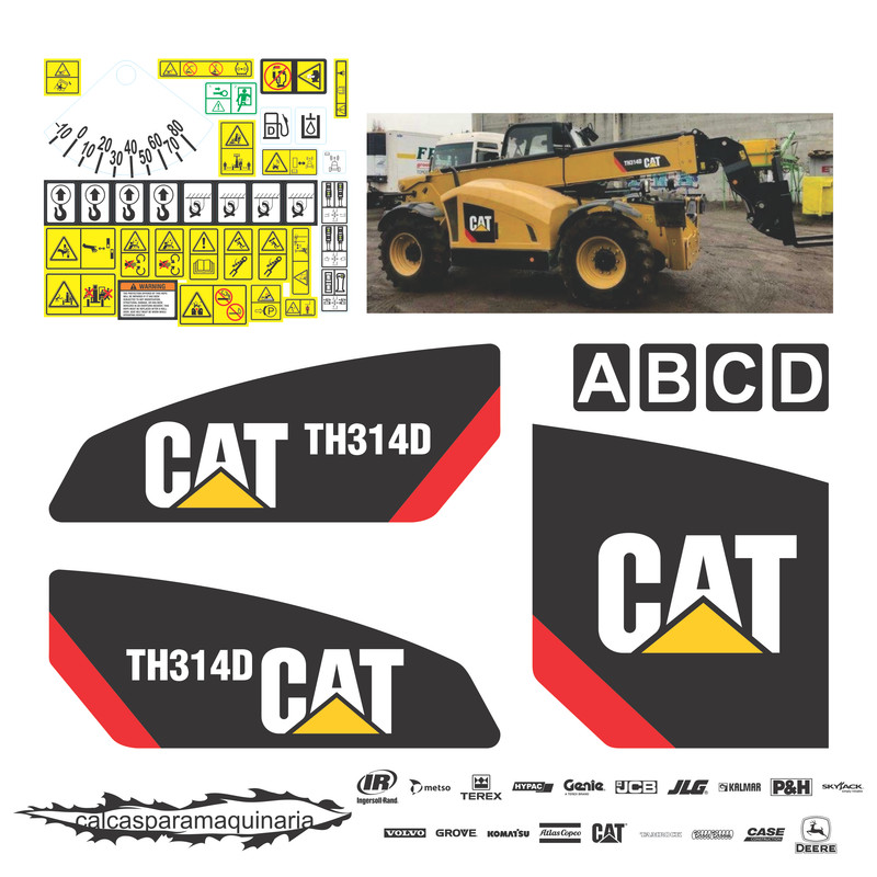 JUEGO DE CALCAS DE RESTAURACION PARA CAT TH314D 