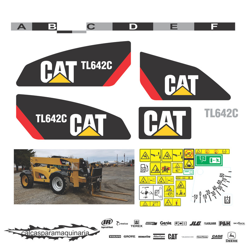 JUEGO DE CALCAS DE RESTAURACION PARA CAT TL642C NVO
