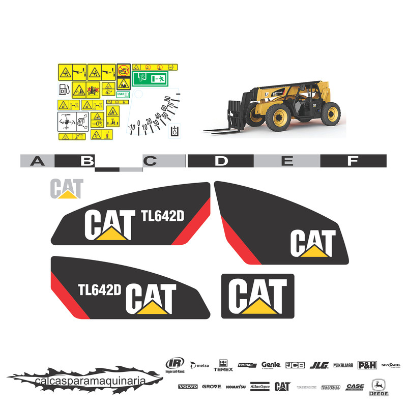 JUEGO DE CALCAS DE RESTAURACION PARA CAT TL642D NVO