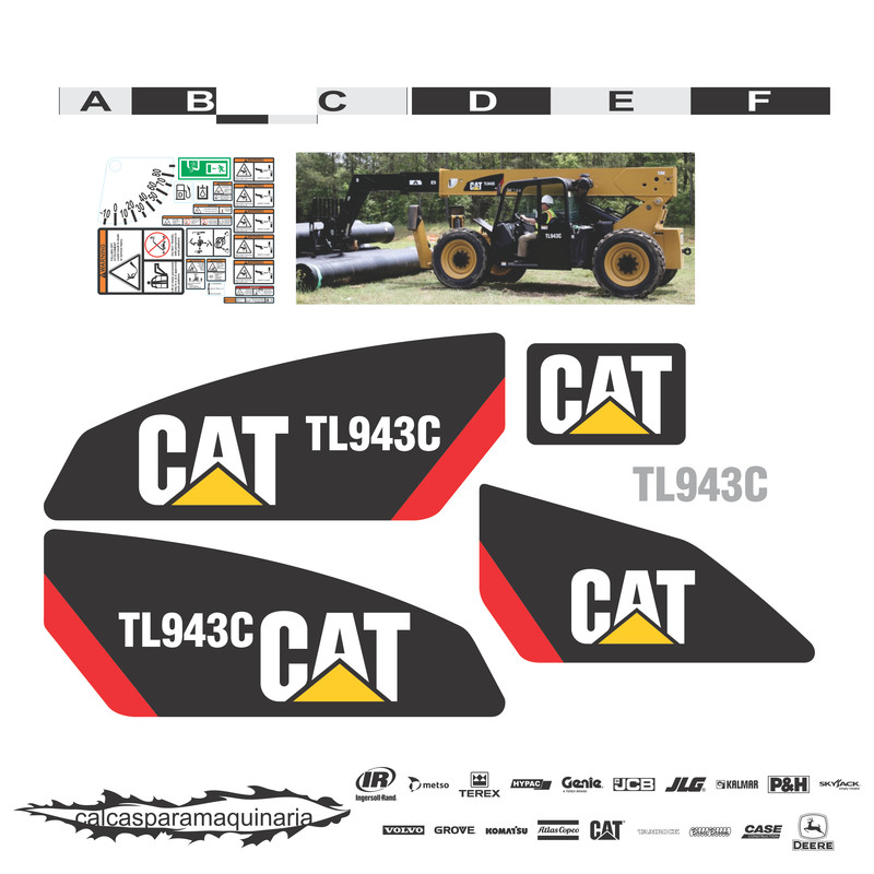 JUEGO DE CALCAS DE RESTAURACION PARA CAT TL943C NVO