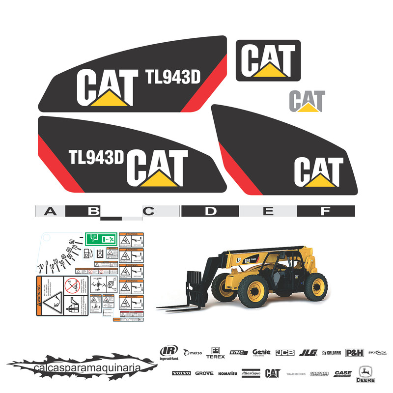 JUEGO DE CALCAS DE RESTAURACION PARA CAT TL943D NVO