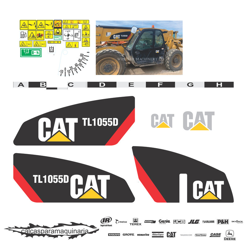 JUEGO DE CALCAS DE RESTAURACION PARA CAT TL1055D NVO