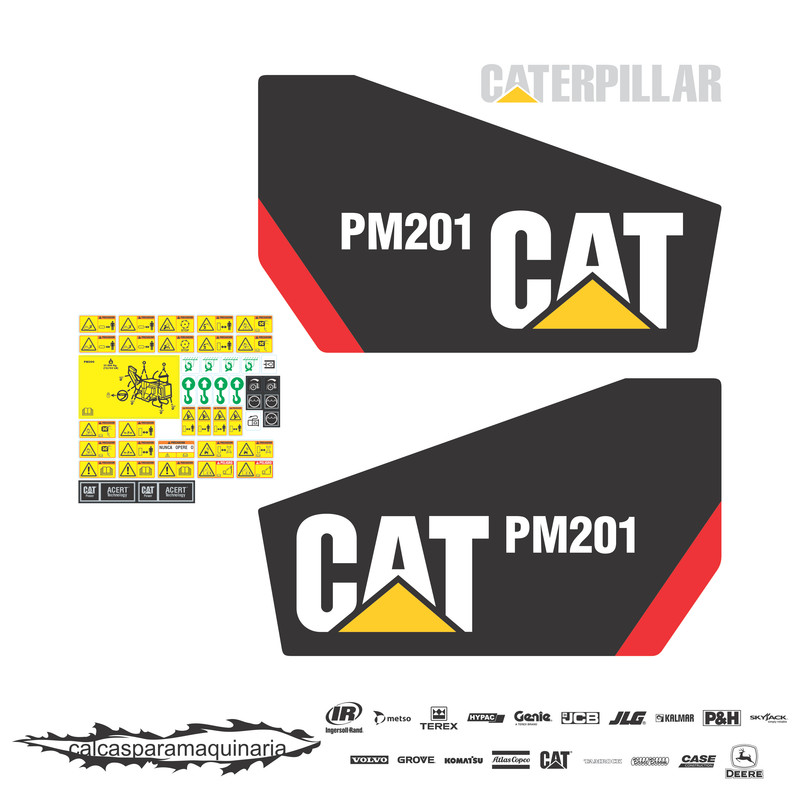 JUEGO DE CALCAS DE RESTAURACION PARA CAT PM201 NVO