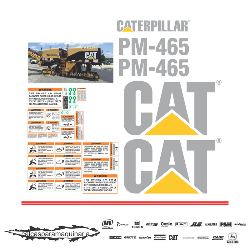JUEGO DE CALCAS DE RESTAURACION PARA CAT PM465