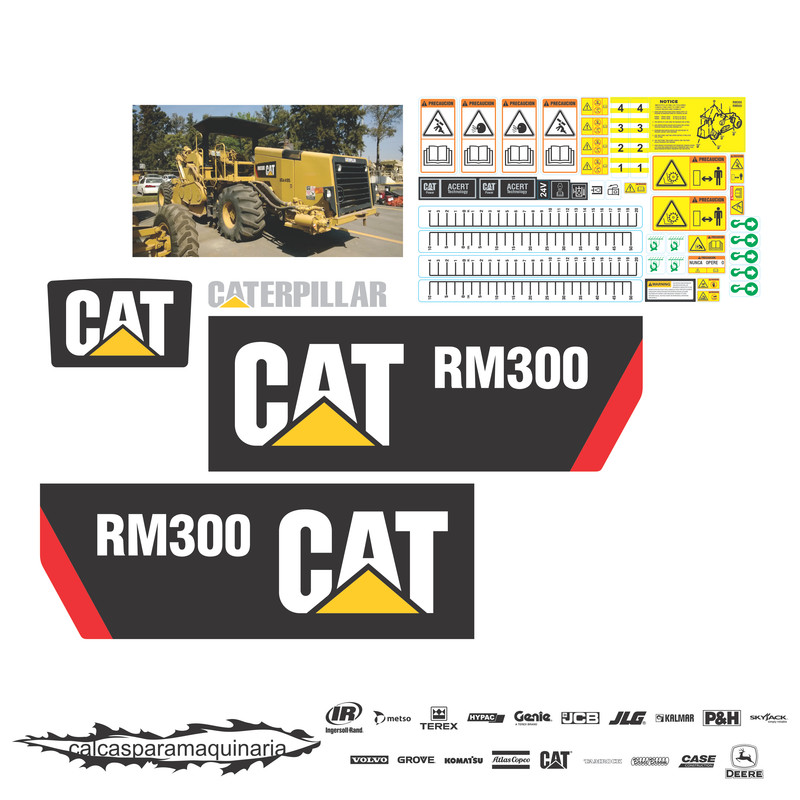 JUEGO DE CALCAS DE RESTAURACION PARA CAT RM300 NVO