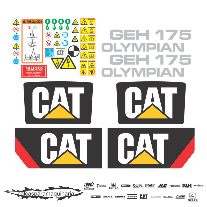 JUEGO DE CALCAS DE RESTAURACION PARA CAT GEH175 OLYMP
